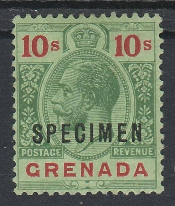 GRENADA 1913 KGV SPECIMEN 10/- WMK MULTI CROWN CA