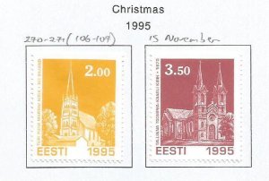 ESTONIA - 1995 - Christmas - Perf 2v Set - Mint Lightly Hinged