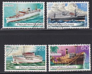 Papua New Guinea # 425-428, Ships of the 1930's, Used Set, 1/2 Cat.