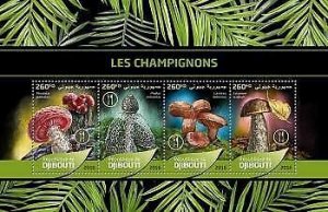 2016 Djibouti Mnh  Mushrooms. Michel Code: 1229-1232. Scott Code: 1037