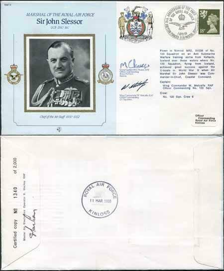 CMD11a RAF COMMANDERS SERIES Sir John Slessor signed Gp Capt Peaker (K)