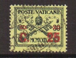 Vatican City   #14   used  1931  Papal Arms  25c on 30c