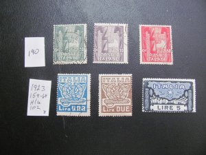 ITALY 1923-4 USED/HINGED SC 159-164 SET  VF $102 (190)