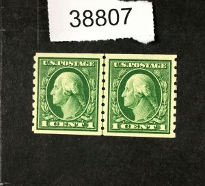 MOMEN: US STAMPS #412 MINT OG NH VF LINE PAIR   LOT #38807