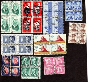 US Blocks of 4. Lot of 10, used. Lot 220312-04