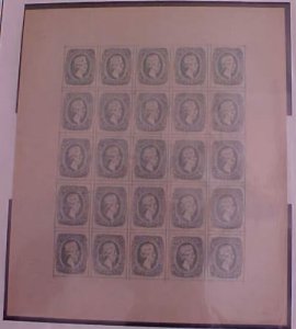 CONFEDERATE #10   SHEET OF 25 MINT NO GUM FACIMILIE