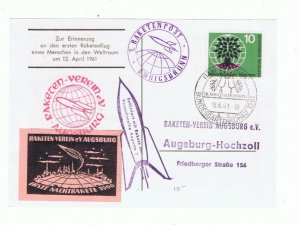 1961 German Rocket flight postcard