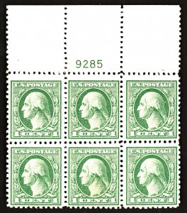 U.S. #525 MINT PL# Block OG LH 