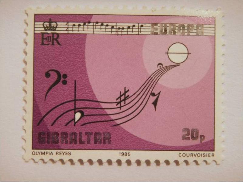 GIBRALTAR, 1985 20p  MNH Europa. European Music Year SG 516 Value £ 0.30