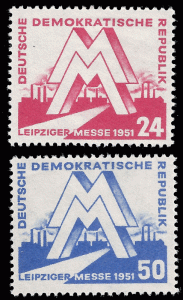 Germany, DDR 1951 Sc 78-79 MVLH F Leipzig Fair, 1951