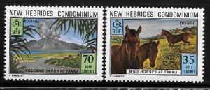 New Hebrides British 1973 Horses & Volcano MNH A105