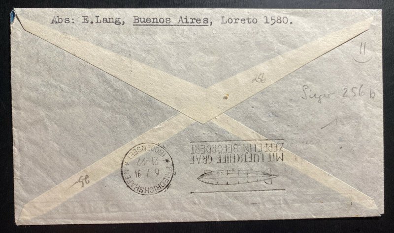 1932 Argentina LZ127 Graf Zeppelin Condor Airmail Cover to Munich Germany