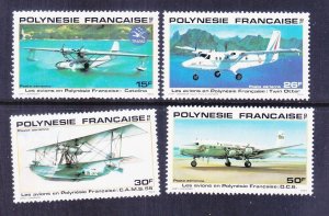 French Polynesia C180-83 MNH 1980 Types of Aircraft on Polynesia Set