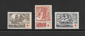 SHIPS - FINLAND #B24-26  SAILING SHIPS  MNH