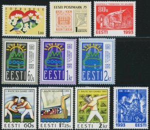 Estonia #237-243 #259 #261-262 Postage Stamp Collection 1993 Europe Mint LH OG