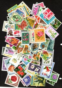 Flowers 80 different worldwide flower stamps