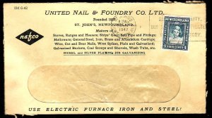 Newfoundland cover-#2104b-CC Nafco advertising-St. John's 20 Nov 1942-