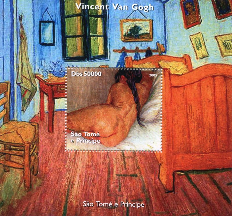 Sao Tome & Principe 2005 Van Gogh NUDE PAINTINGS s/s Perforated Mint (NH)