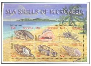 MICRONESIA SHEET MARINE LIFE SEA SHELLS 