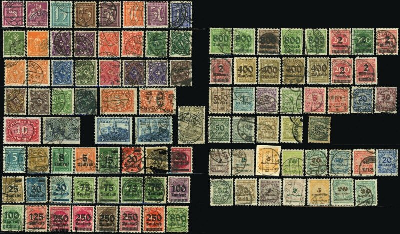 GERMANY Empire Postage Stamp Collection EUROPE 1921-1923 Used