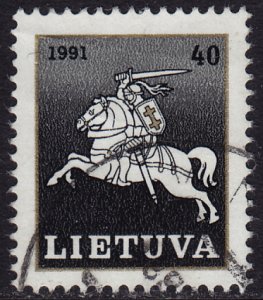 Lithuania - 1991 - Scott #411 - used - White Knight