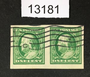 MOMEN: US STAMPS  # 383 USED PAIR LOT #13181