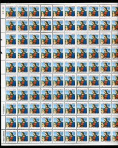 2244 Madonna by Perugino, Christmas Sheet of 100 22¢ Stamps MNH 1985