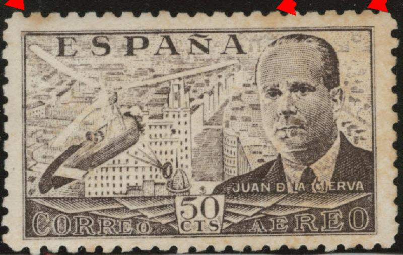 SPAIN Scott C112 MNH** airmail  1941 perf 10 toned