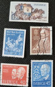 Sweden, 1964-72, coil short sets, Nobel Winners, King & Mail Coach, SCV$1.75