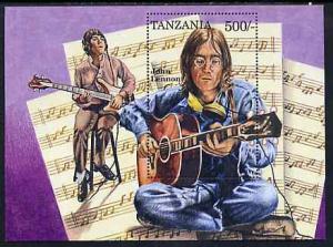 Tanzania 1995 John Lennon perf miniature sheet containing...