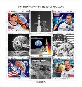 2023/03 - SIERRA LEONE - APOLLO 8               5V  complet set    MNH **