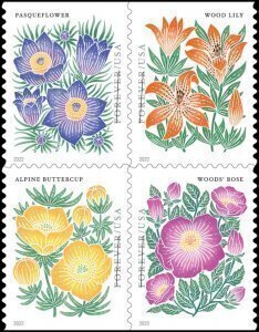 U.S.#5676-5679 Mountain Flora 58c FE Booklet Block of 4, MNH.