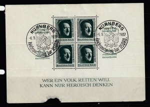 Germany Souvenir Sheet Group - 3 sheets of 4 with AH (USED)