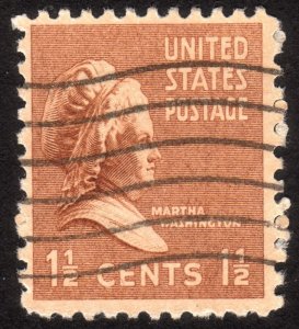 1938, US 1 1/2c, Martha Washington, Used, Sc 805