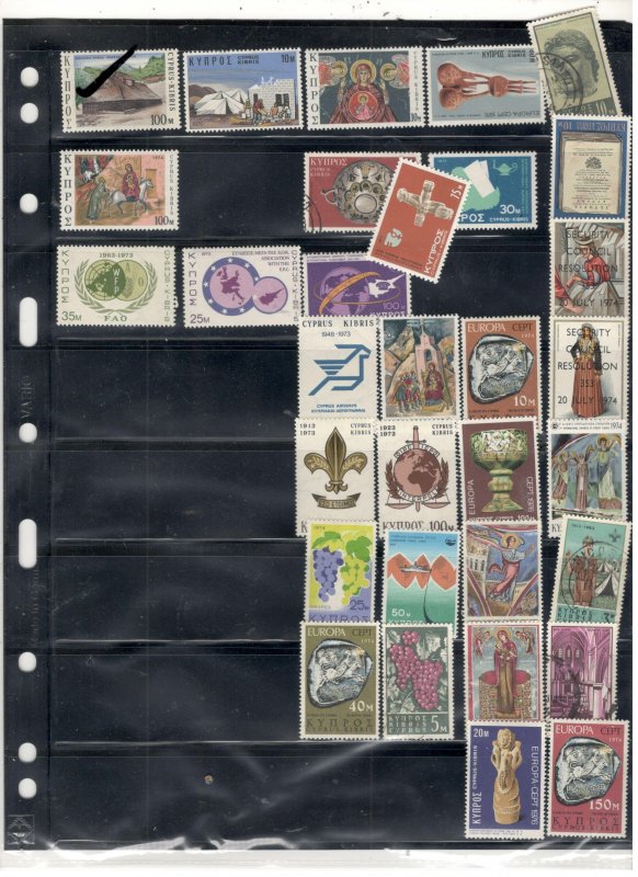 CYPRUS COLLECTION ON STOCK SHEET MINT/USED