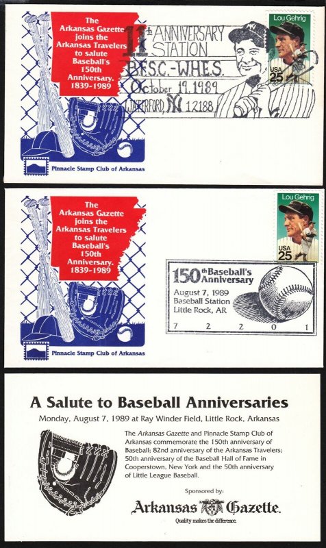 1989 Baseball 150th anniversary Waterford NY, Pinnacle Stamp Club