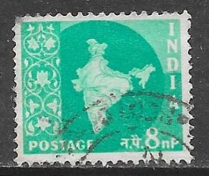 India 307: 8np Map of India, used, F-VF