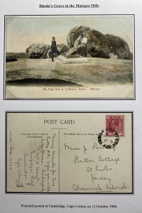 1906 Cape Of Good Hope Postcard Cover To Jersey Channel Island Rhodes Grave