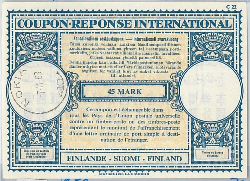 61040 - COUPON RESPONSE INTERNATIONAL London Model: FINLAND 1963