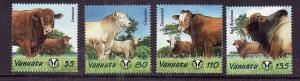 Vanuatu-Sc#820-3-Unused NH set-Year of Cattle-Animals-2003-