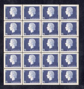 Canada Scott #405q Winnipeg tag Cameo Pane of 20 MNH