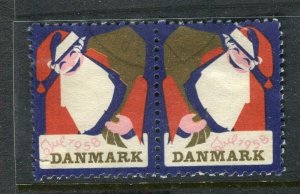 DENMARK; 1958 early Local Christmas Stamp fine used Pair