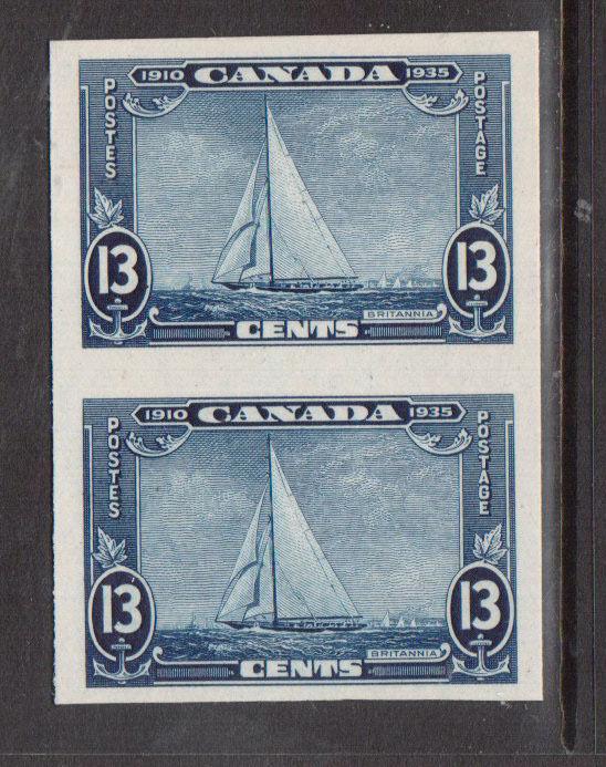 Canada #216P XF Imperf Proof Pair On Card 