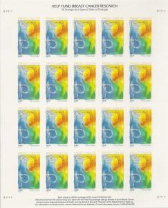 US B5a Breast Cancer imperf NDC sheet 20 MNH 2014