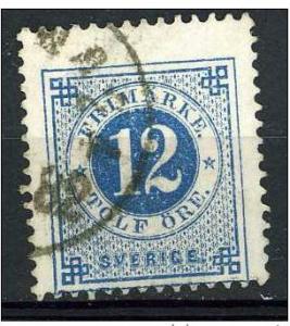 Sweden 1877 - Scott 32 used - 12 o, Numeral 