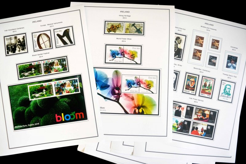 COLOR PRINTED IRELAND 2011-2020 STAMP ALBUM PAGES (60 illustrated pages)