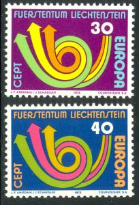 LIECHTENSTEIN 1973 EUROPA Set Sc 528-529 MNH