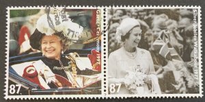 GREAT BRITAIN 2012 DIAMOND JUBILEE 3RD ISSUE. 87p PAIR  SGA3323a  FINE USED