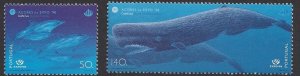 Portugal Azores #448-9 MNH set, Expo 98, various whales, issued 1998