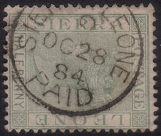 SIERRA LEONE 1884 QV ½d : SIERRA LEONE PAID cds............................60251